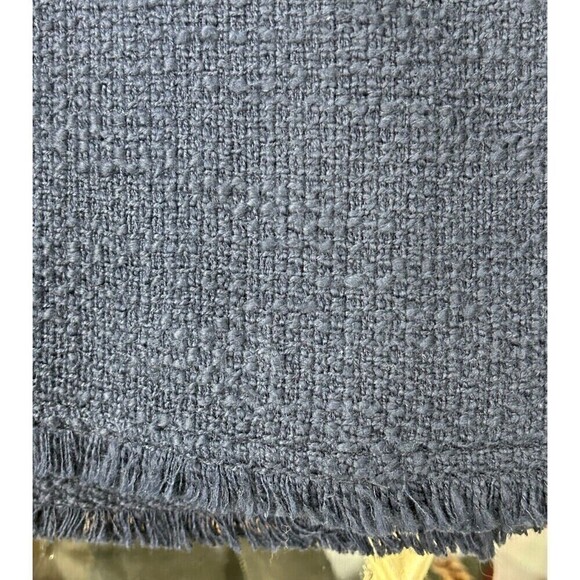 New Talbots Women 10 Skirt Navy Blue CottonTweed Faux Wrap Lined Logo Button T4 - Picture 7 of 12